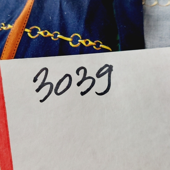 7th Avenue Design New York & Company Blue Chain Square Button Down Shirt P3039 - Picture 9 of 9